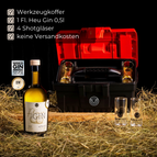 Heu Gin im Koffer + 4 Shotgläser